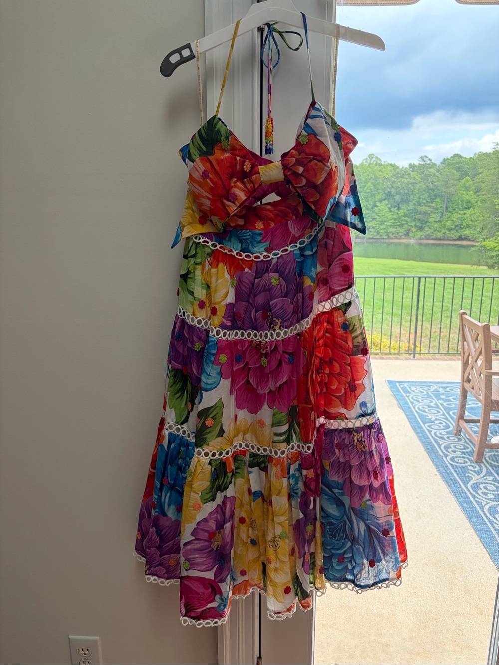 FARM Rio Multicolor Floral Midi Dress - Red, Pink, Purple, Yellow, Blue, Green